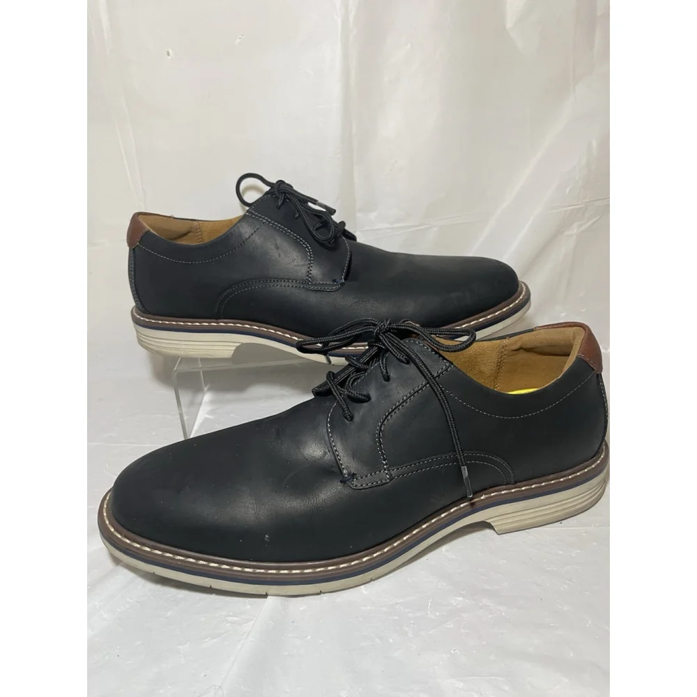 Size 9 W Florsheim Norwalk Plain Toe Oxford Black